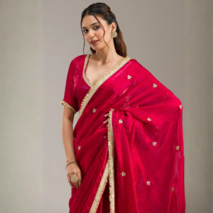 Maroon Zariwork Soft Silk Saree